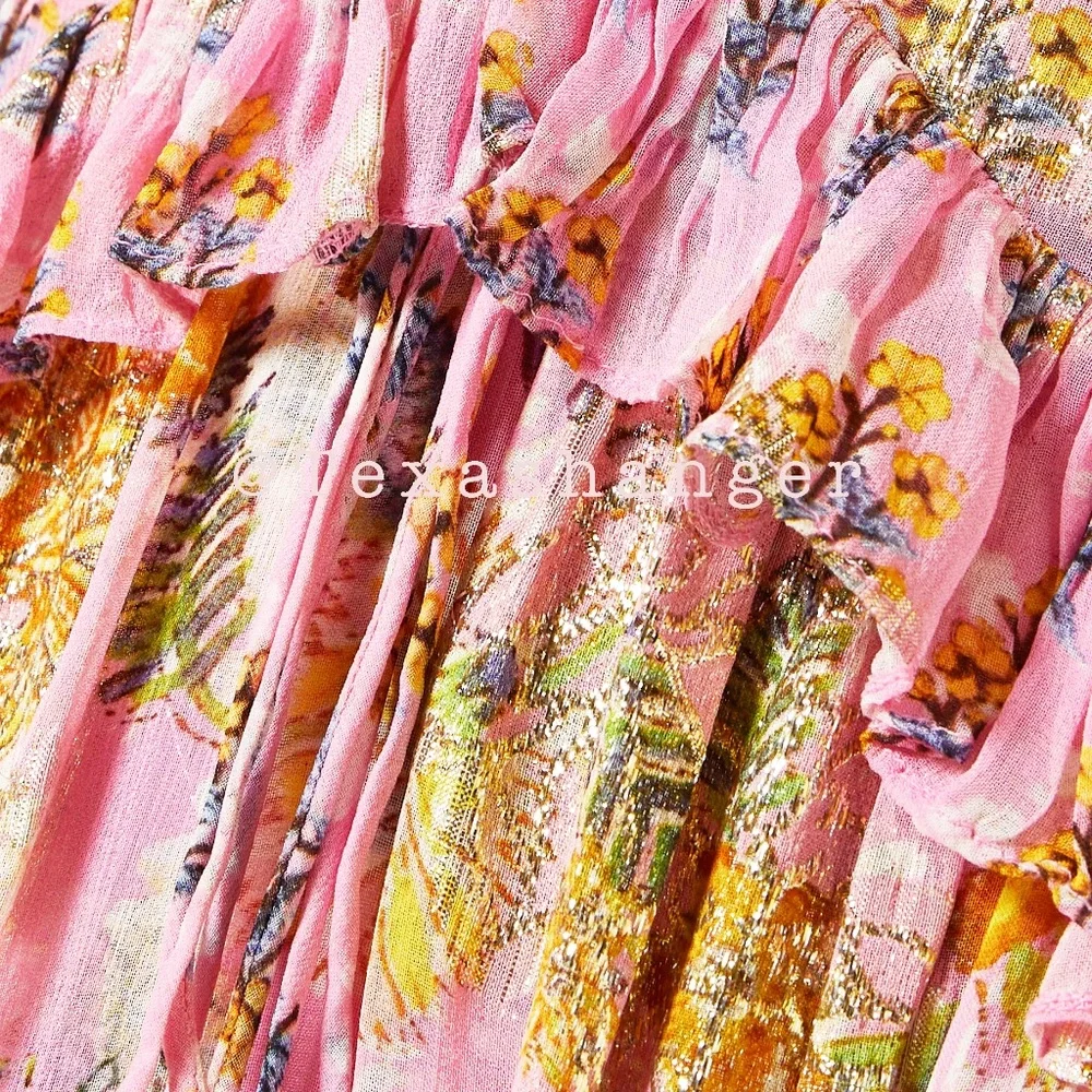 NWT HEMANT & NANDITA Dhea Kaftan M Medium Canary Yellow Taffy - Picture 11 of 16